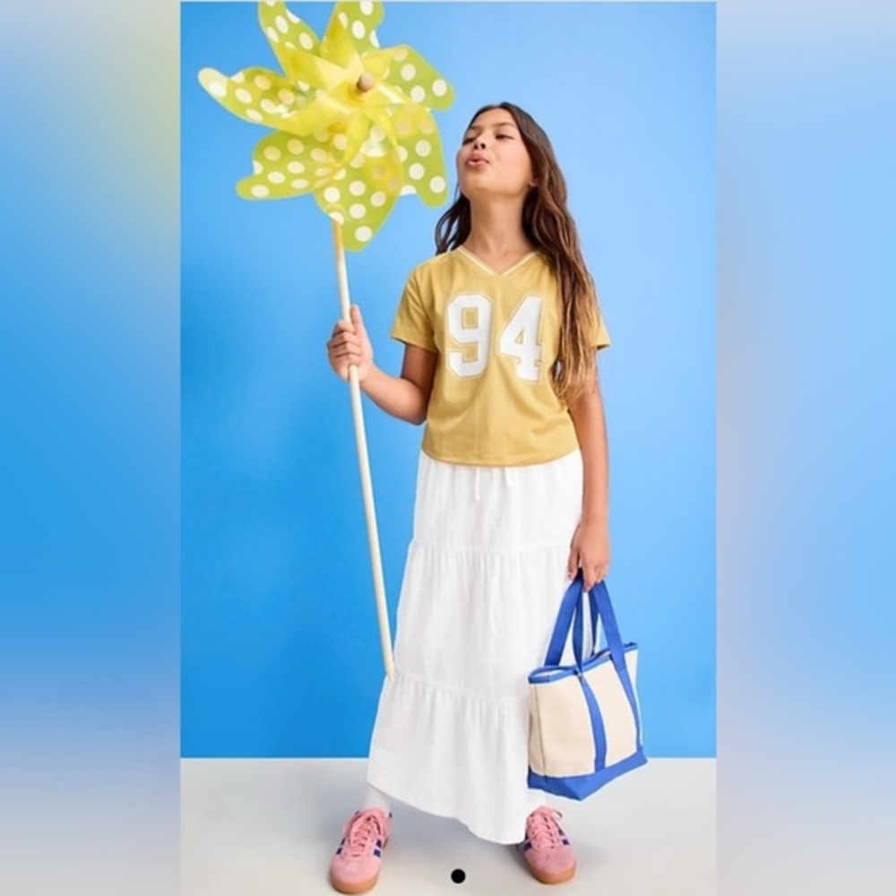 NEW…Old Navy Girls White Tiered Skirt